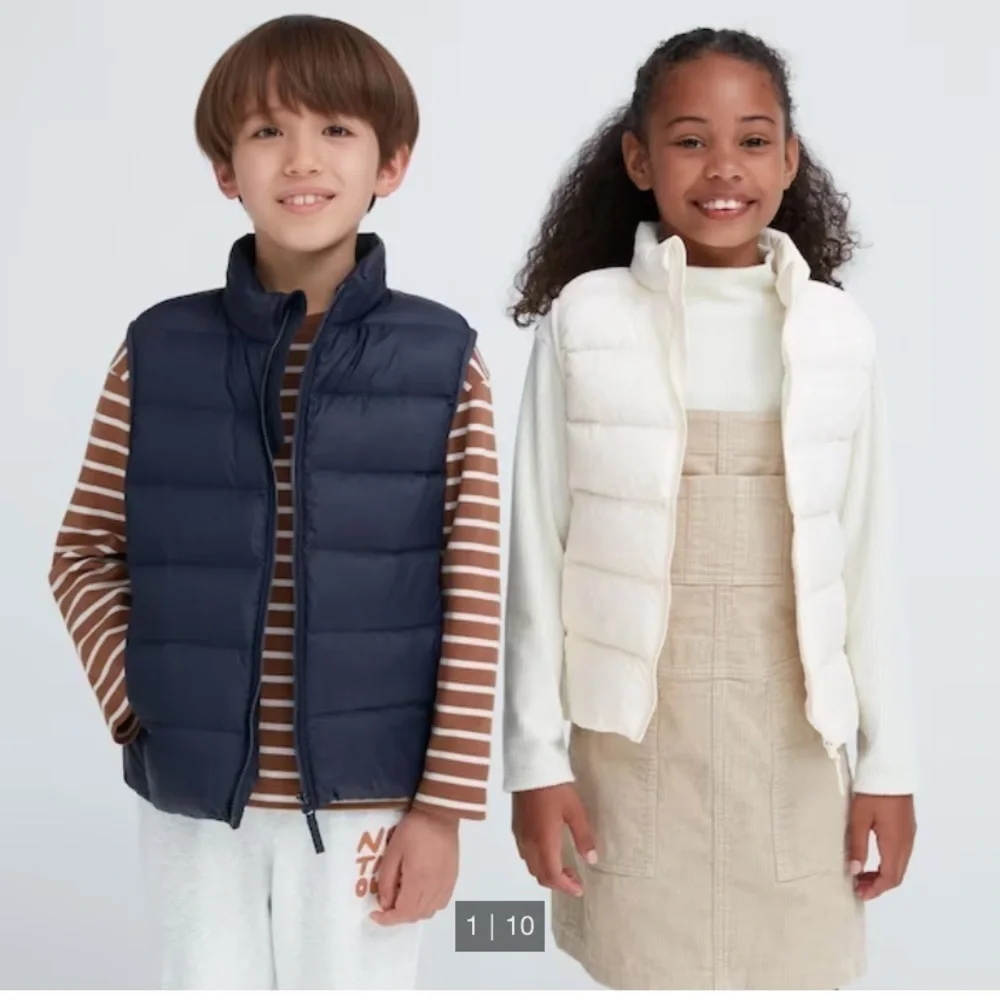 ❤️3 for $15!❤️ Uniqlo padded vest. Light and warm. Blue, size 7-8. - Picture 8 of 8
